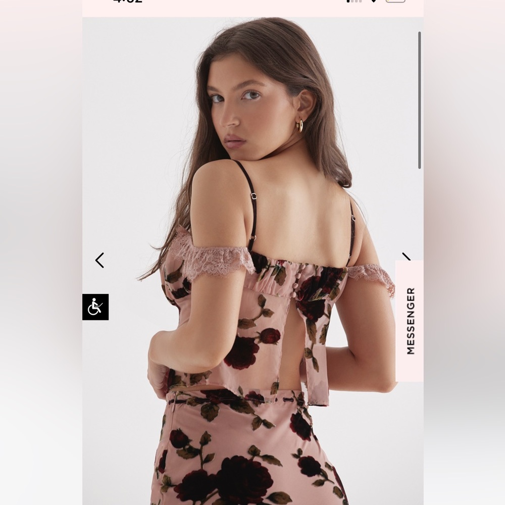 GRACIELA 
DUSTY PINK DEVORE TOP and IMAAN 
DUSTY PINK DEVORE MAXI SKIRT